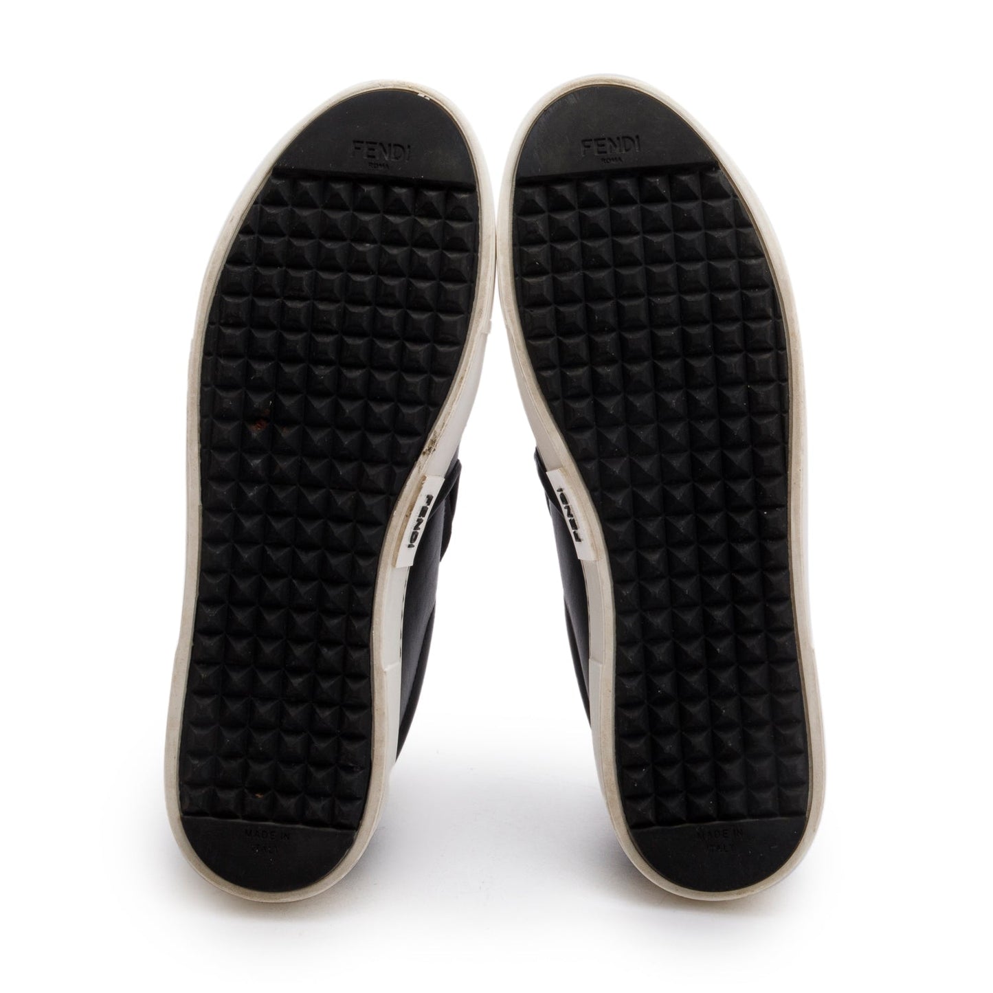 Fendi Black Leather Monster Eye Sneakers, Size 39