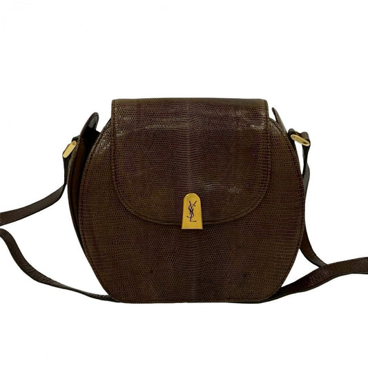 YVES SAINT LAURENT Shoulder Bag leather Brown