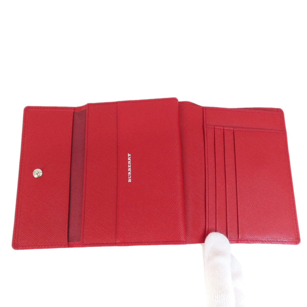 BURBERRY Bifold Wallet PVC Red logo Women