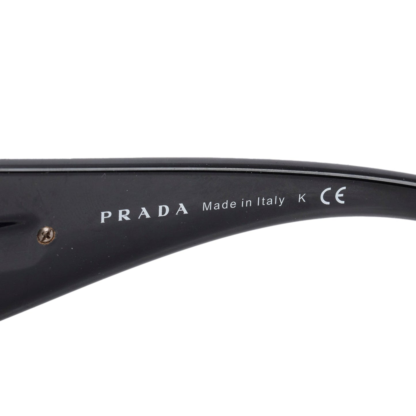 Prada SPR 22M Black Rimless Shield Sunglasses