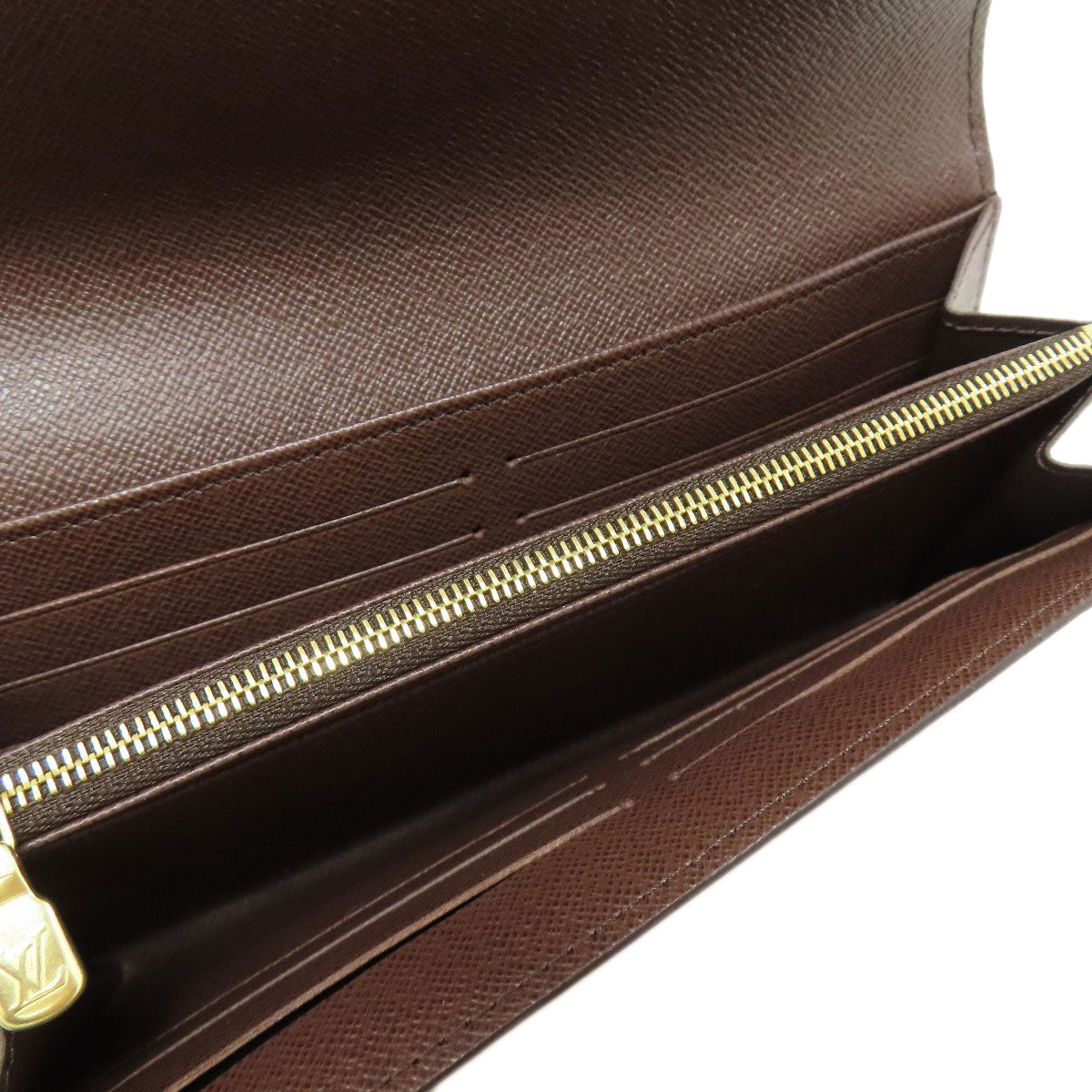 LOUIS VUITTON Long Wallet Purse N63209 Damier canvas Brown Portefeuille Sara Women