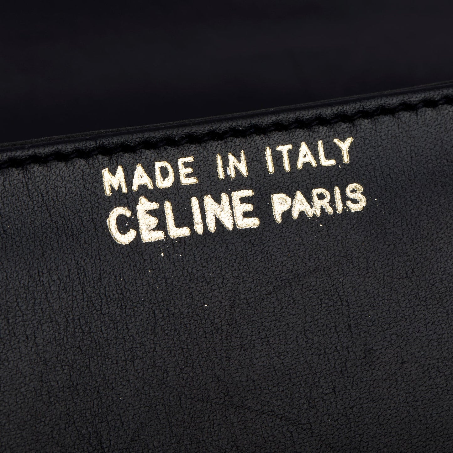 Celine Vintage Black Leather Horse Carriage Shoulder Bag