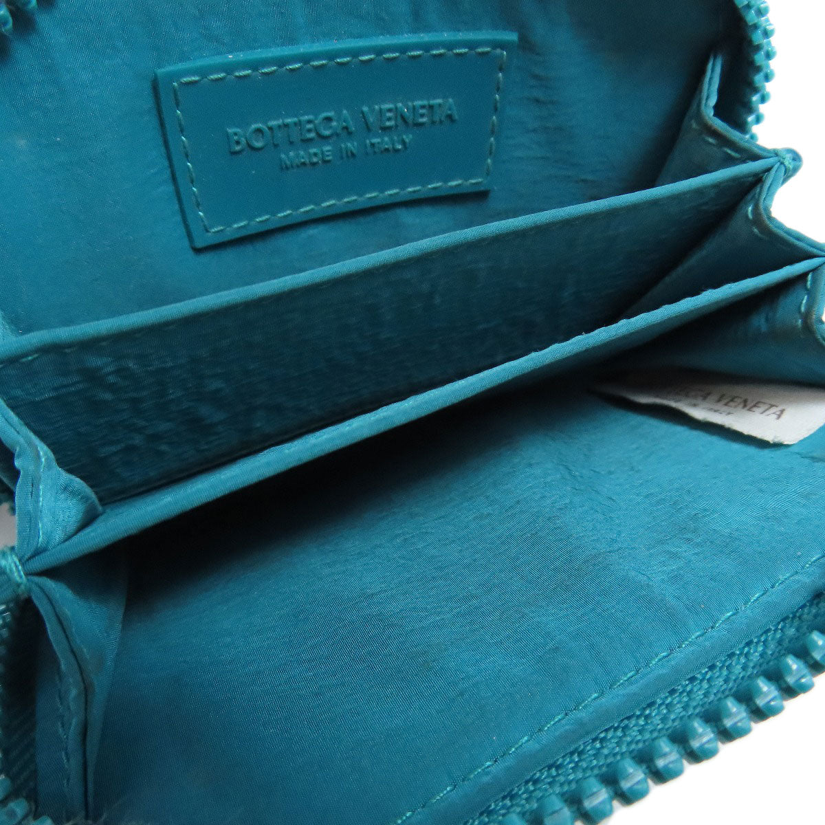 BOTTEGAVENETA Coin case rubber Turquoise INTRECCIATO Women