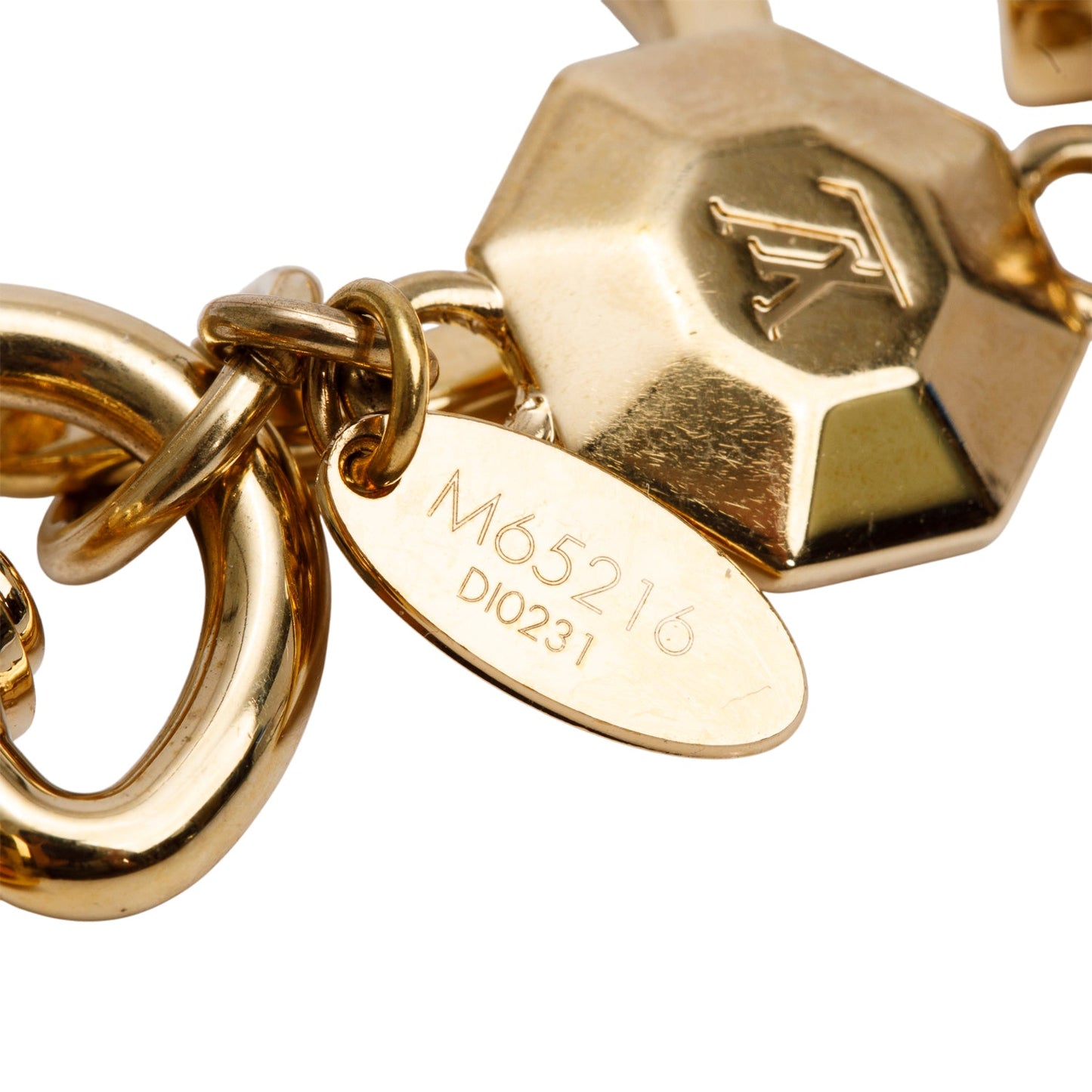 Louis Vuitton 2021 Gold Tone Metal Porte Cles LV Facettes Bag Charm Keychain