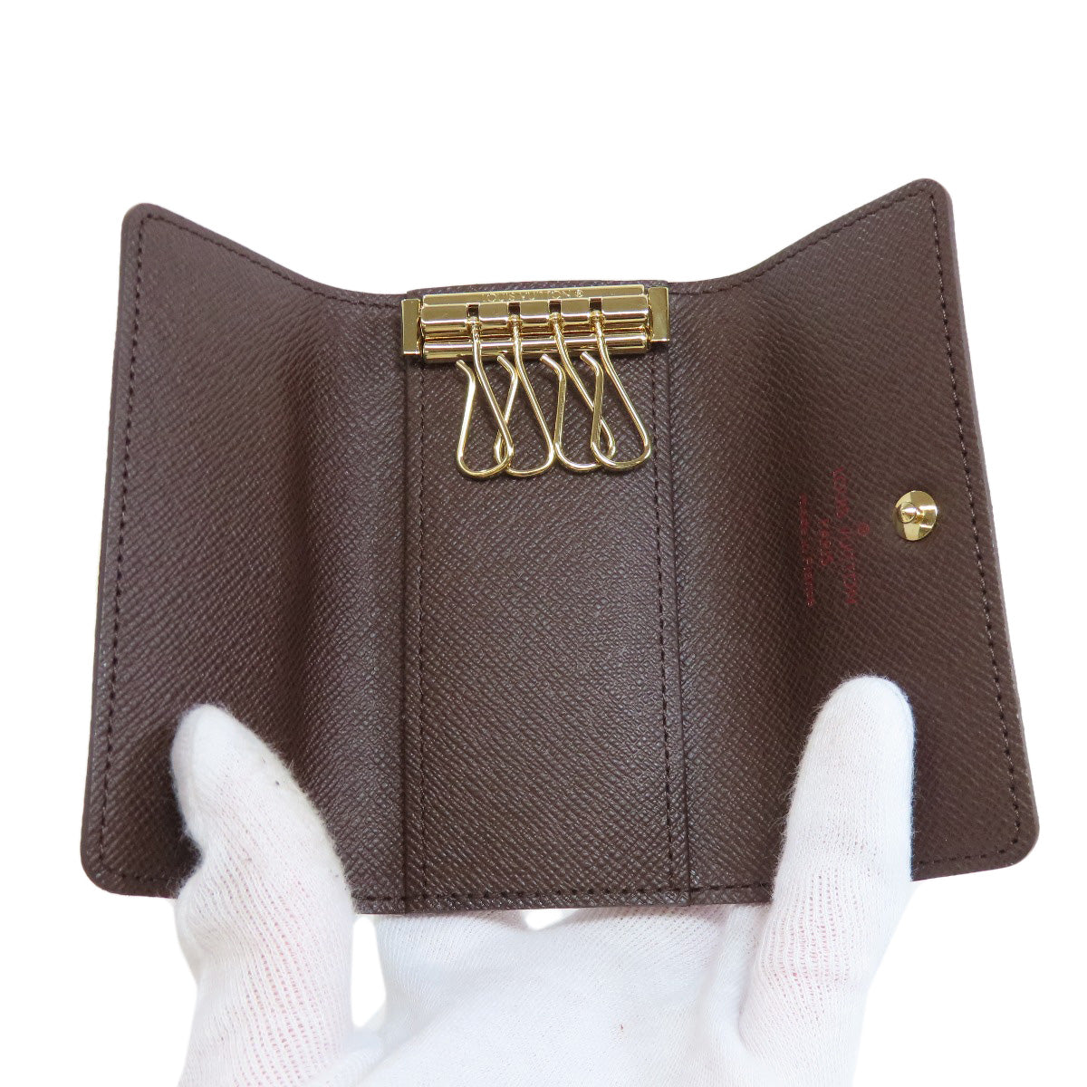LOUIS VUITTON Key case Key holder N62631 Damier canvas Brown Multicles4 Women(Unisex)