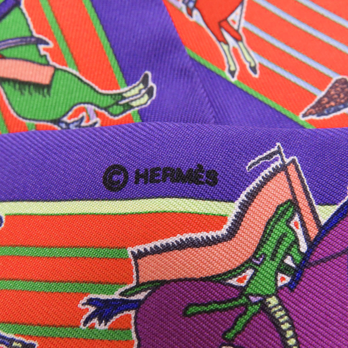 HERMES scarf silk purple Twilly Women