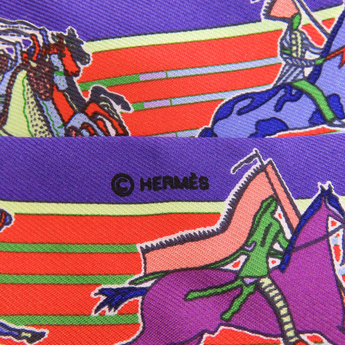 HERMES scarf silk purple Twilly Women