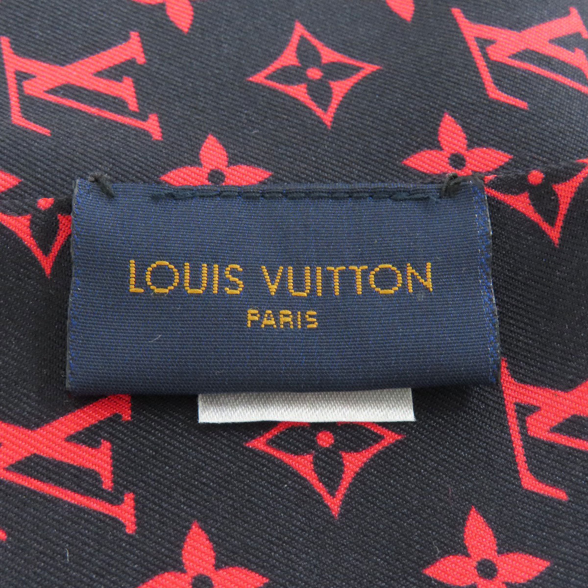LOUIS VUITTON scarf silk black Bando Women