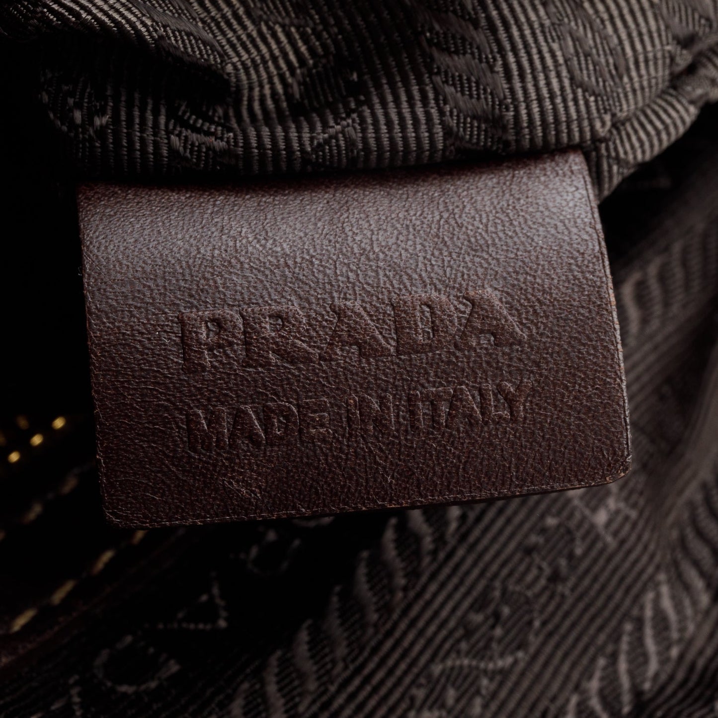 Prada Brown Canapa Jacquard Logo Flat Messenger Bag