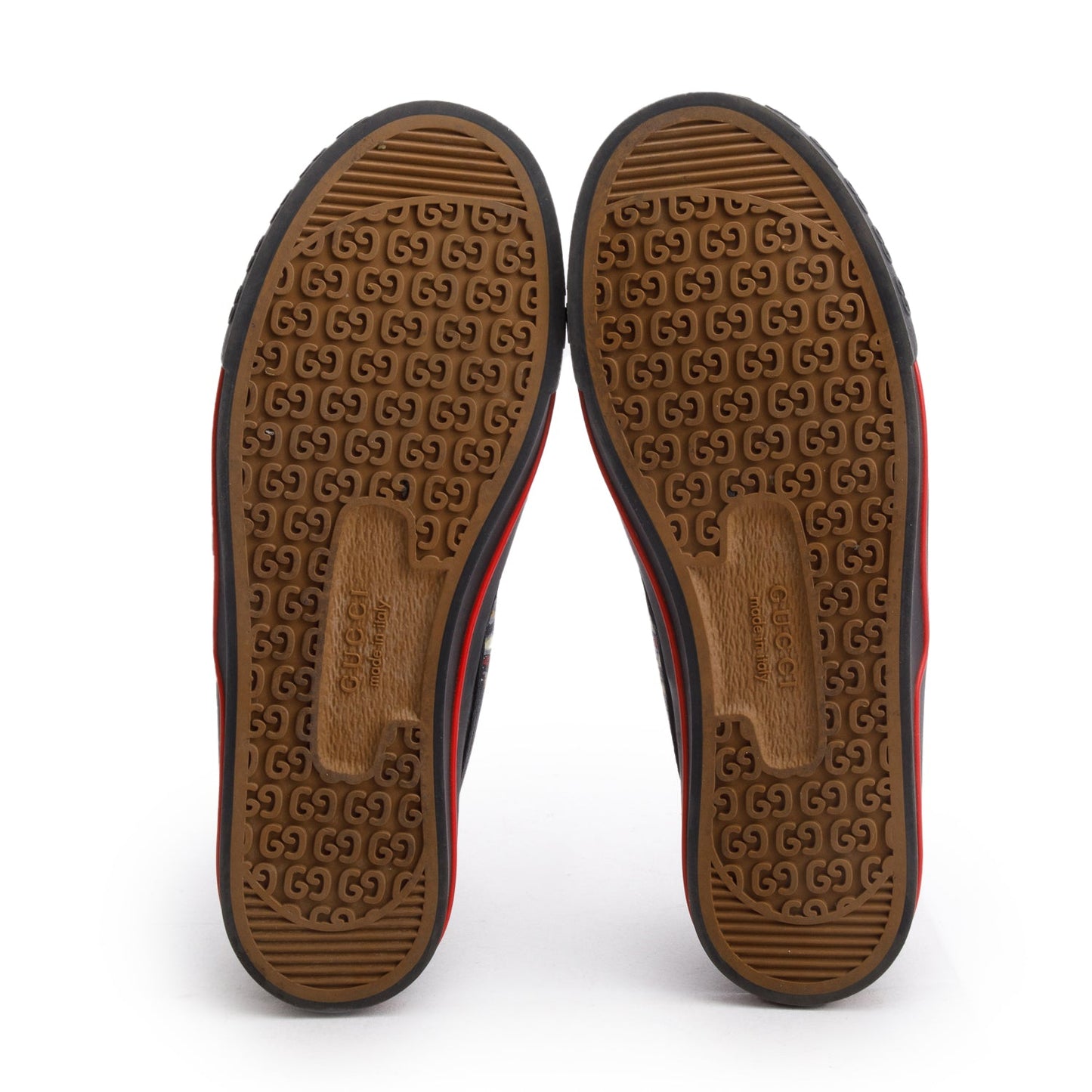Gucci Black Tigers GG Supreme Canvas Tennis 1977 Slip On Sneakers, Men's Size 7