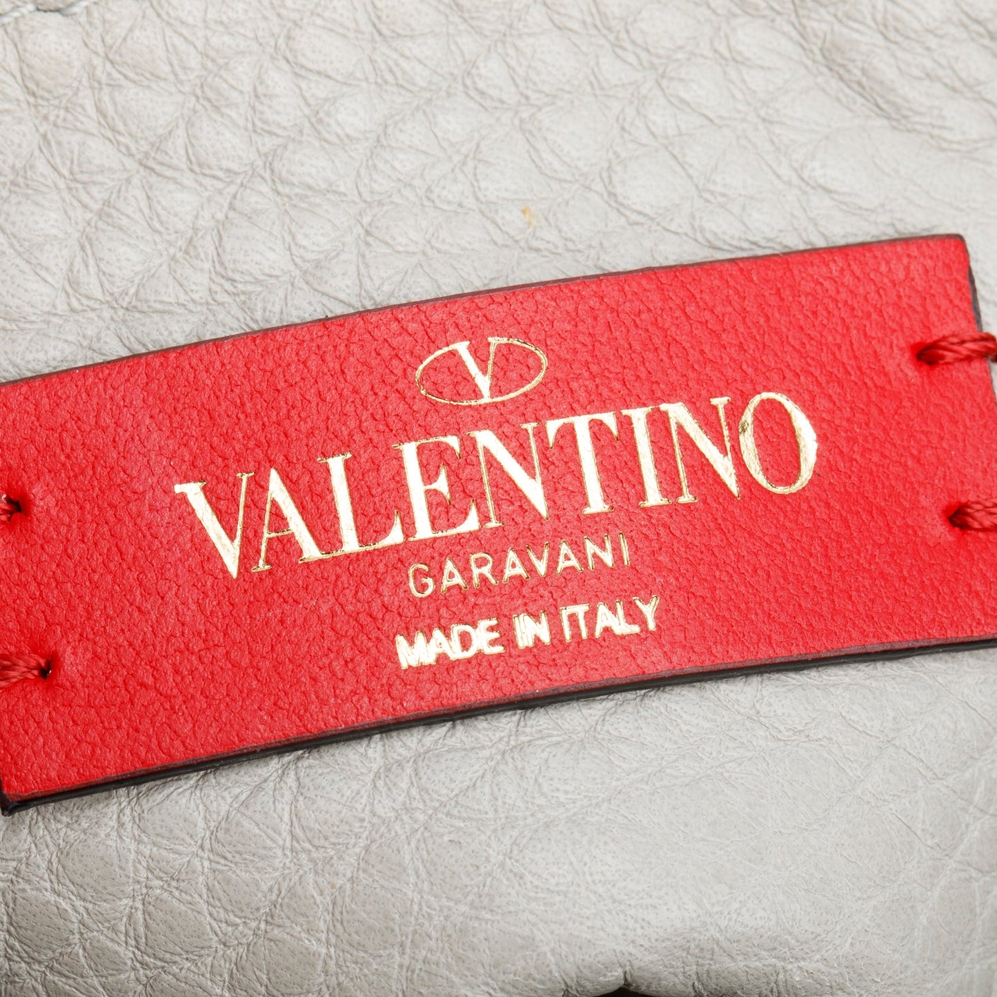 Valentino Grey Vitello Rockstud Side Slip Crossbody Bag