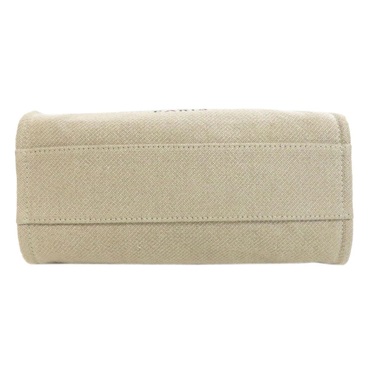 CHANEL Tote Bag canvas beige Deauville Gold Metal