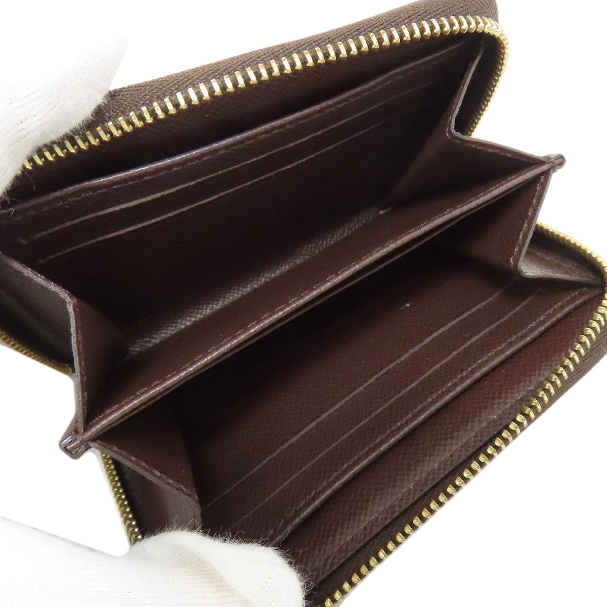 LOUIS VUITTON Coin case N63070 Damier canvas Brown Zippy coin purse Women(Unisex)