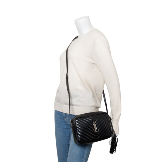 Saint Laurent 2020 Black Quilted Leather Lou Camera Bag
