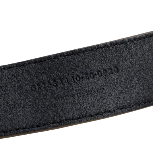 Saint Laurent 2020 Brown Suede Square Buckle Cassandre Belt 80