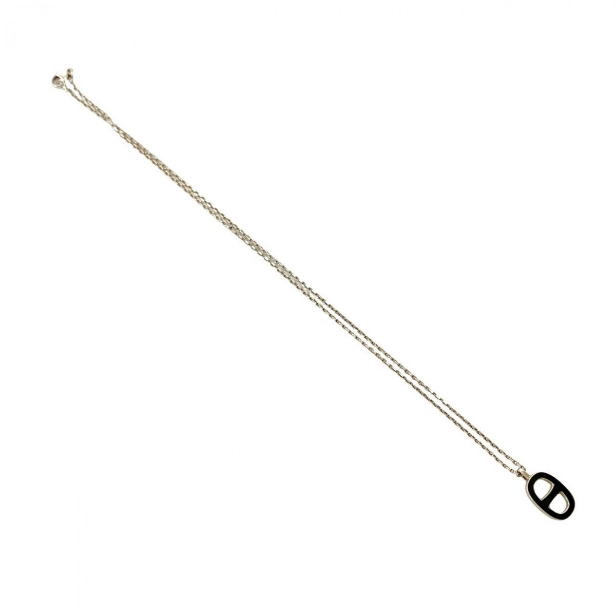 HERMES Necklace metal Silver Iliad Chain Dunkle Necklace