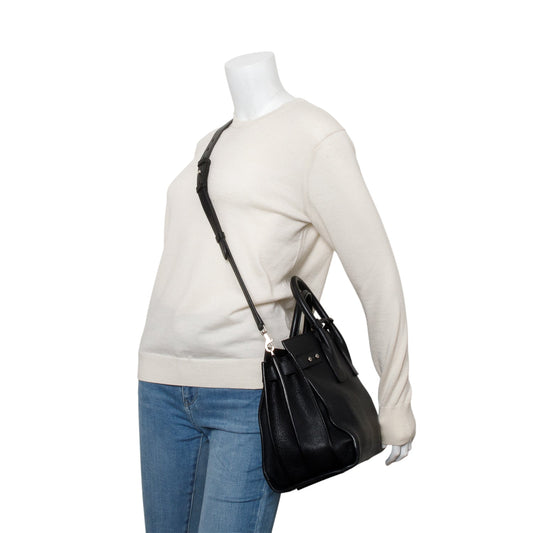 Saint Laurent Black Supple Grained Leather Small Sac de Jour
