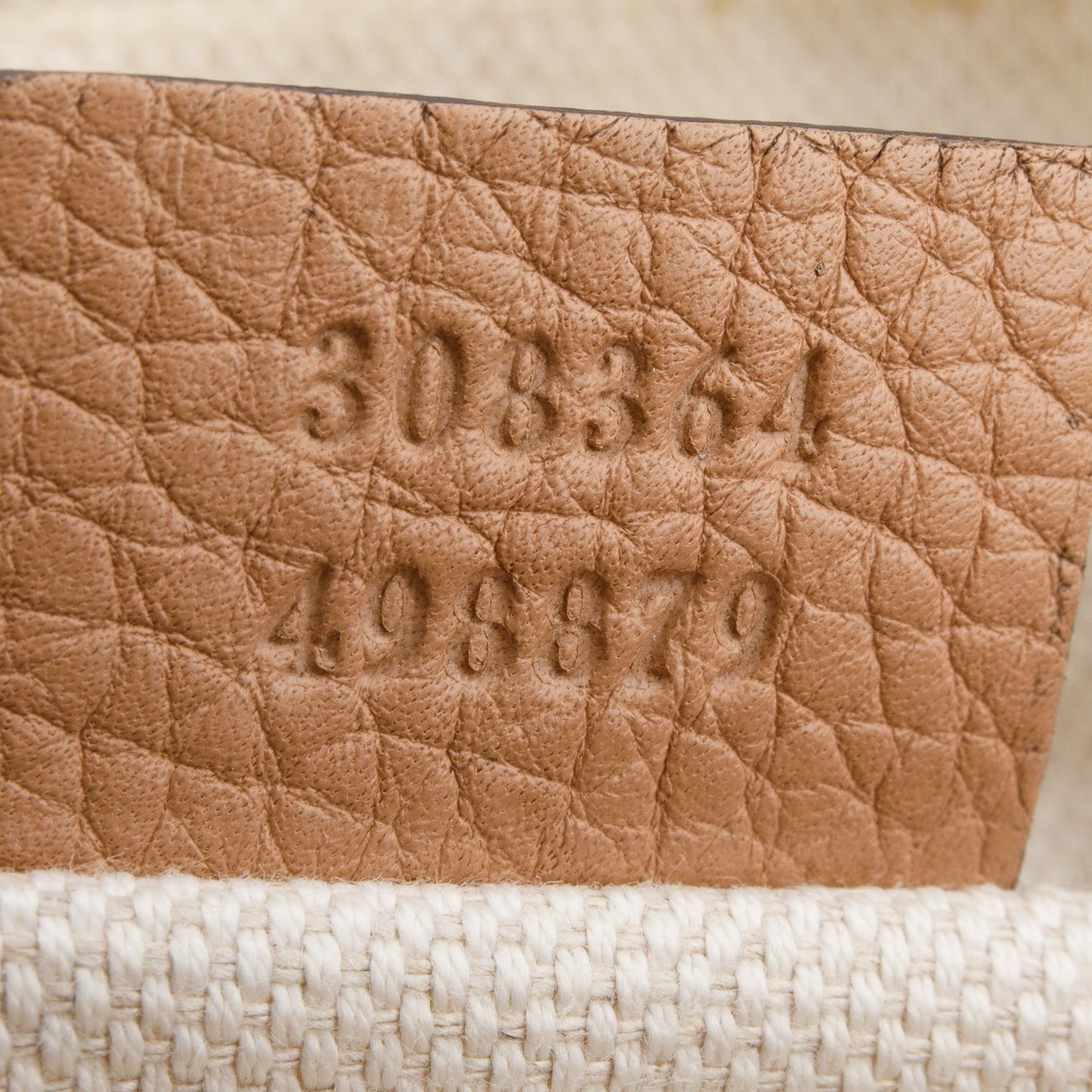 Gucci Beige Pebbled Calfskin Leather Small Soho Disco Bag
