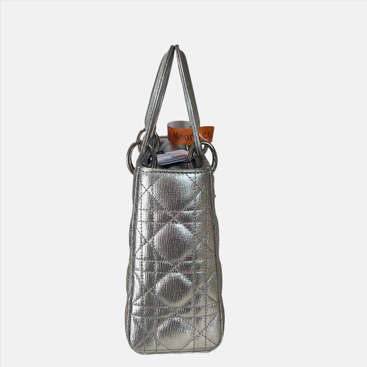 Lady Dior Small My Abcdior Cannage Leather Silver