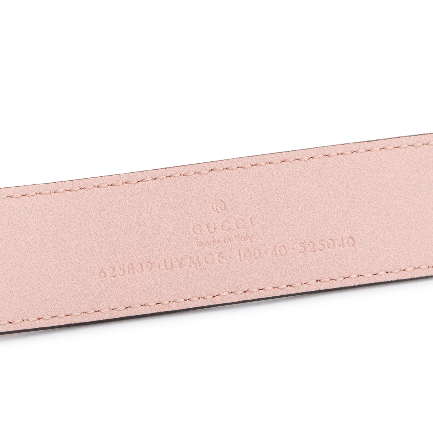 Gucci GG Supreme Pink Stripe Canvas GG Marmont Belt 100 40