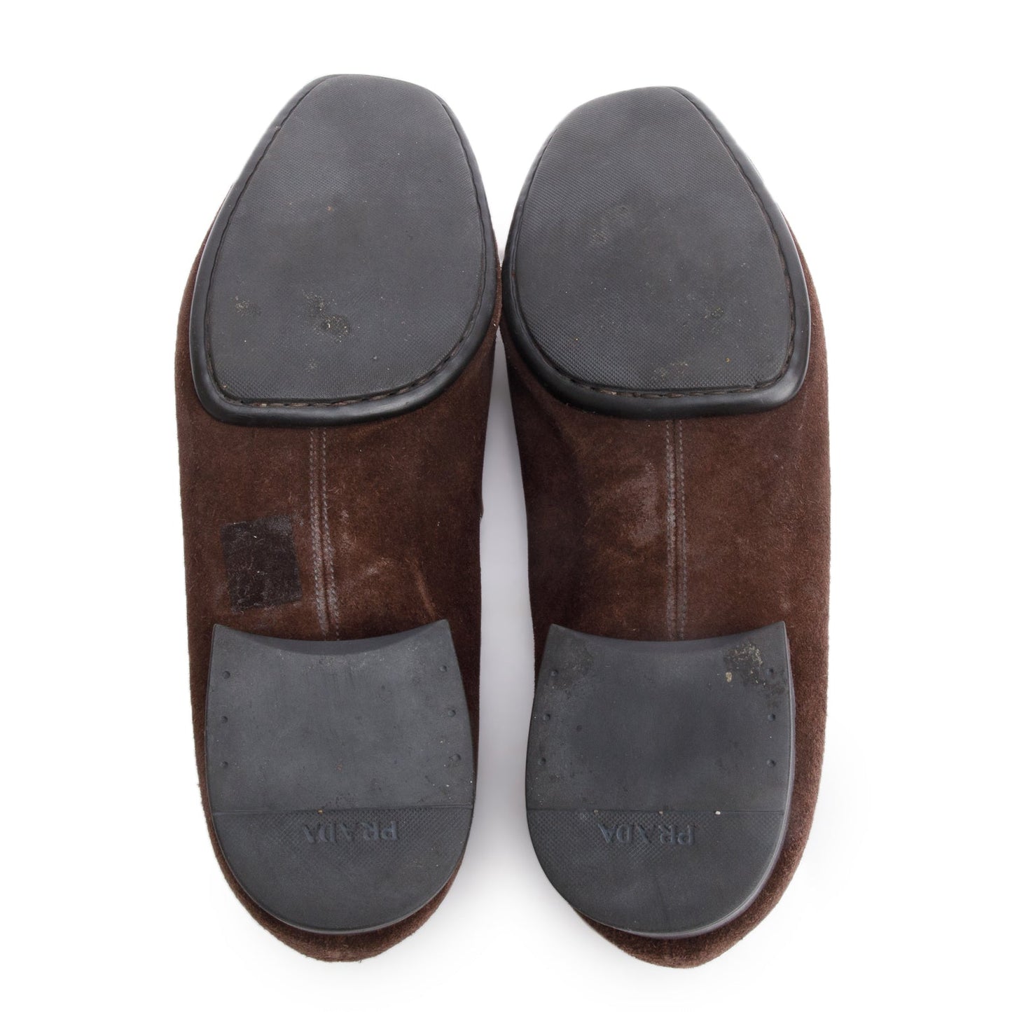 Prada Brown Suede Penny Loafers, Men's Size 7.5