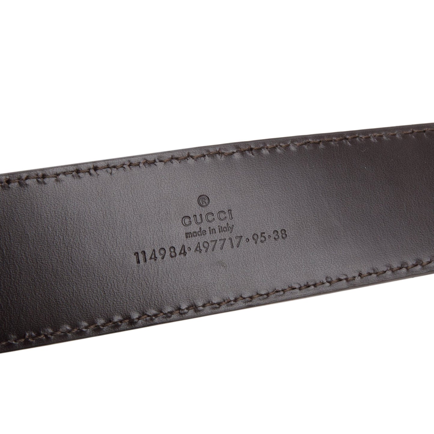 Gucci Brown Guccisima Embossed Leather Signature Interlocking G Belt 95 38