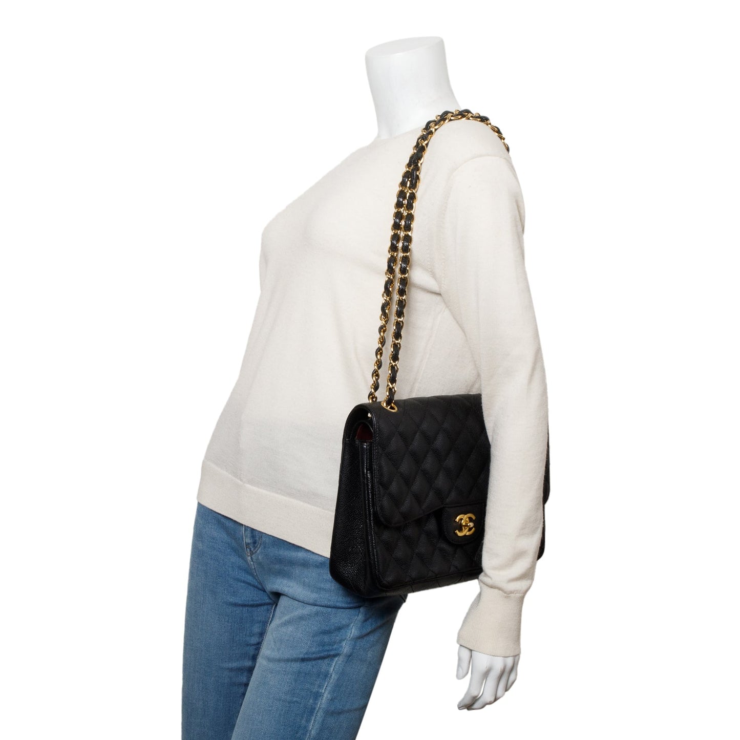 Chanel Black Caviar Jumbo Classic Double Flap Bag