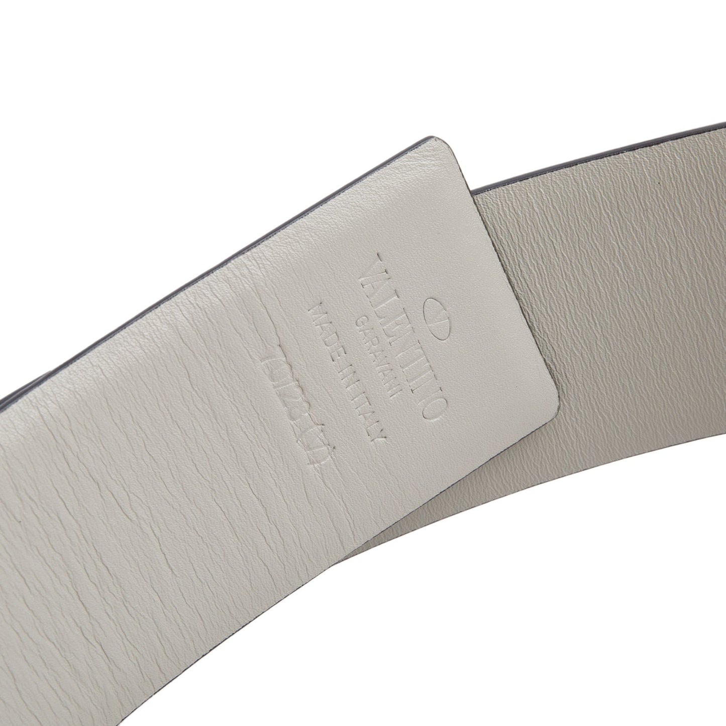Valentino Blue Grey Glossy Calfskin VLogo Reversible Belt 70 28