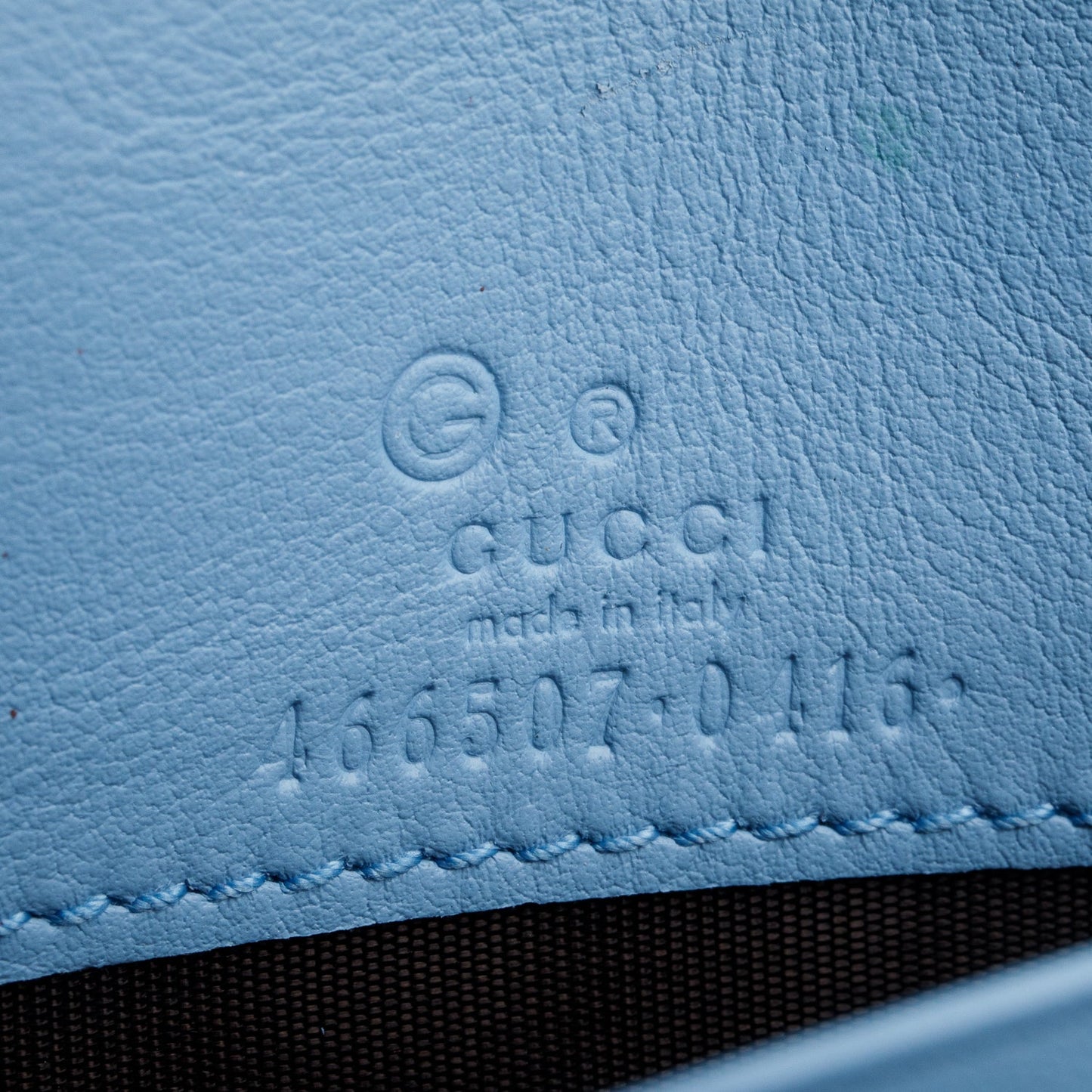 Gucci Blue Microguccissima Wallet on Strap