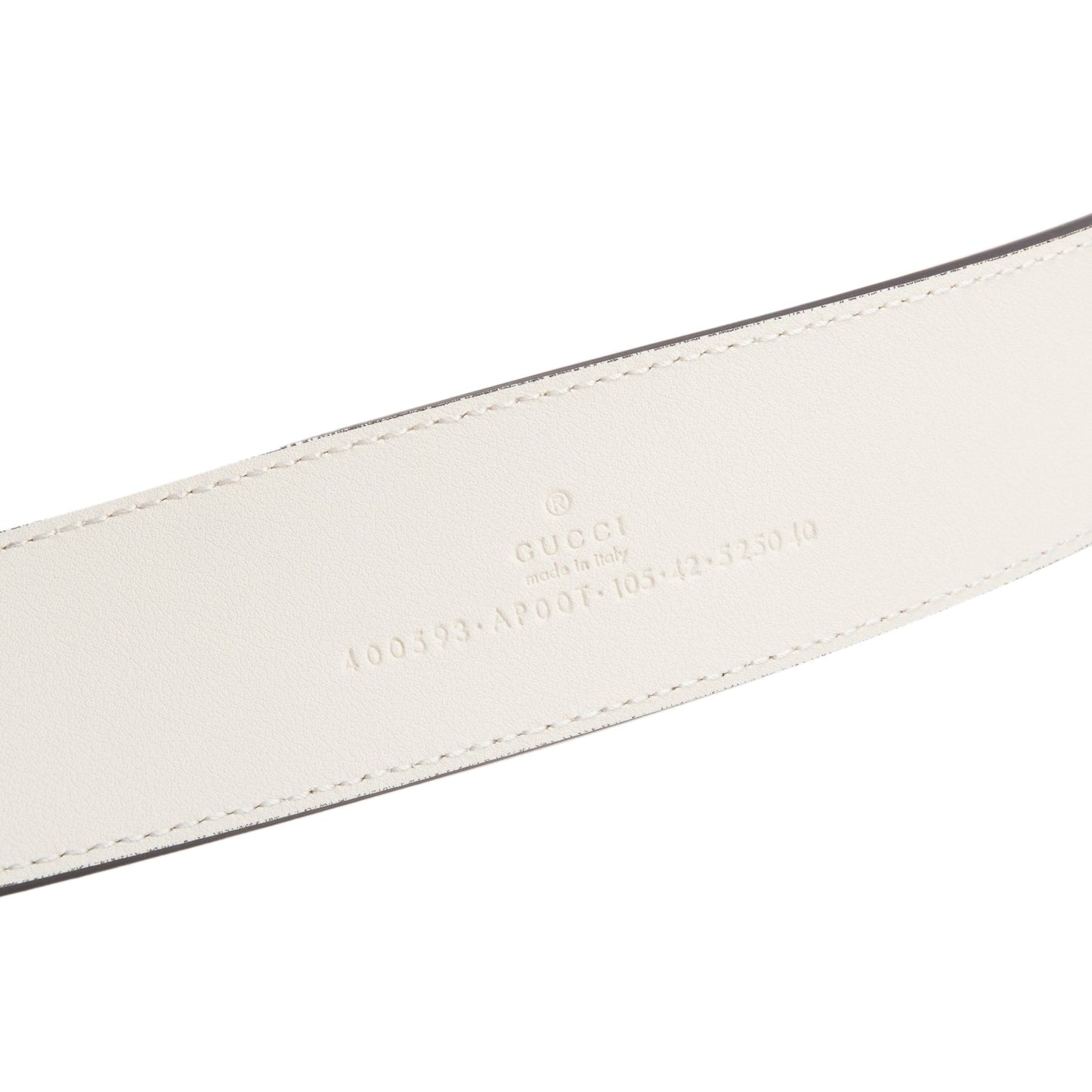 Gucci White GG Marmont Wide Leather Belt 105 42