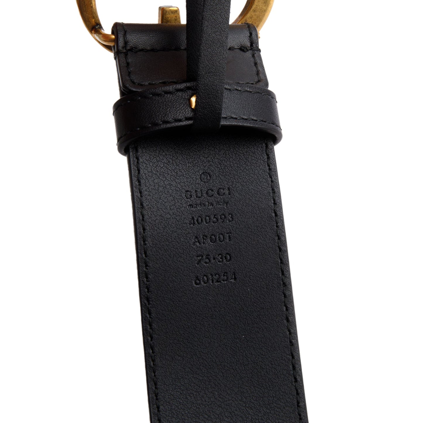 Gucci Black GG Marmont Wide Leather Belt 75 30