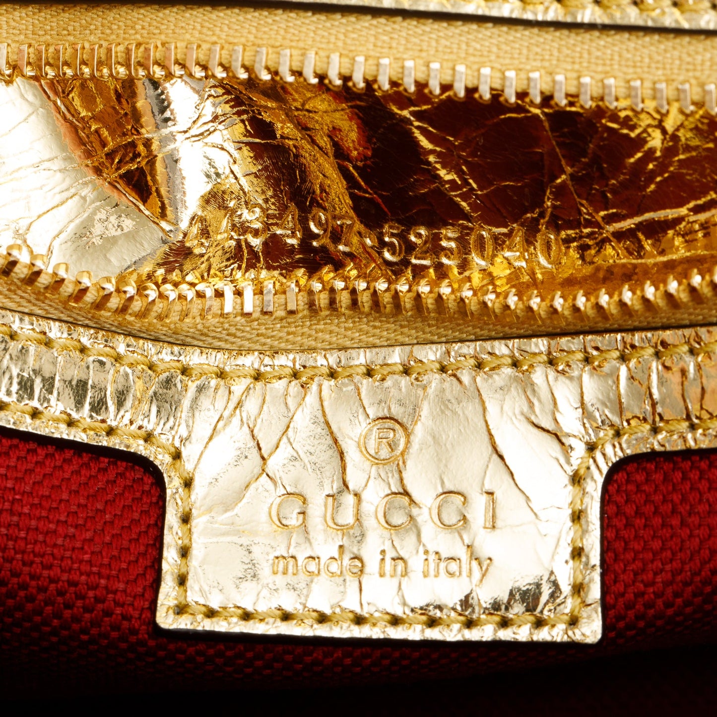 Gucci Gold Metallic Crinkled Calfskin Matelasse Medium GG Marmont Shoulder Bag