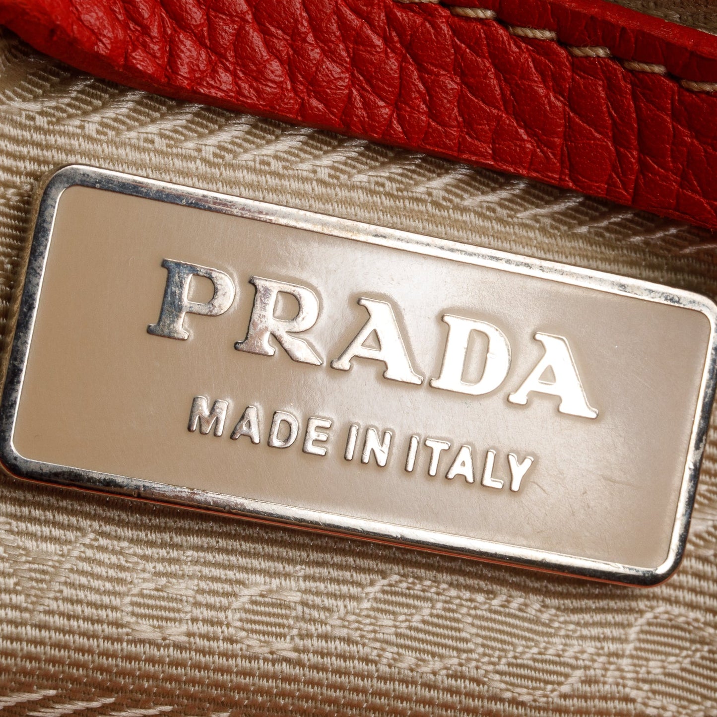 Prada Red Vitello Daino Easy Tote Bag
