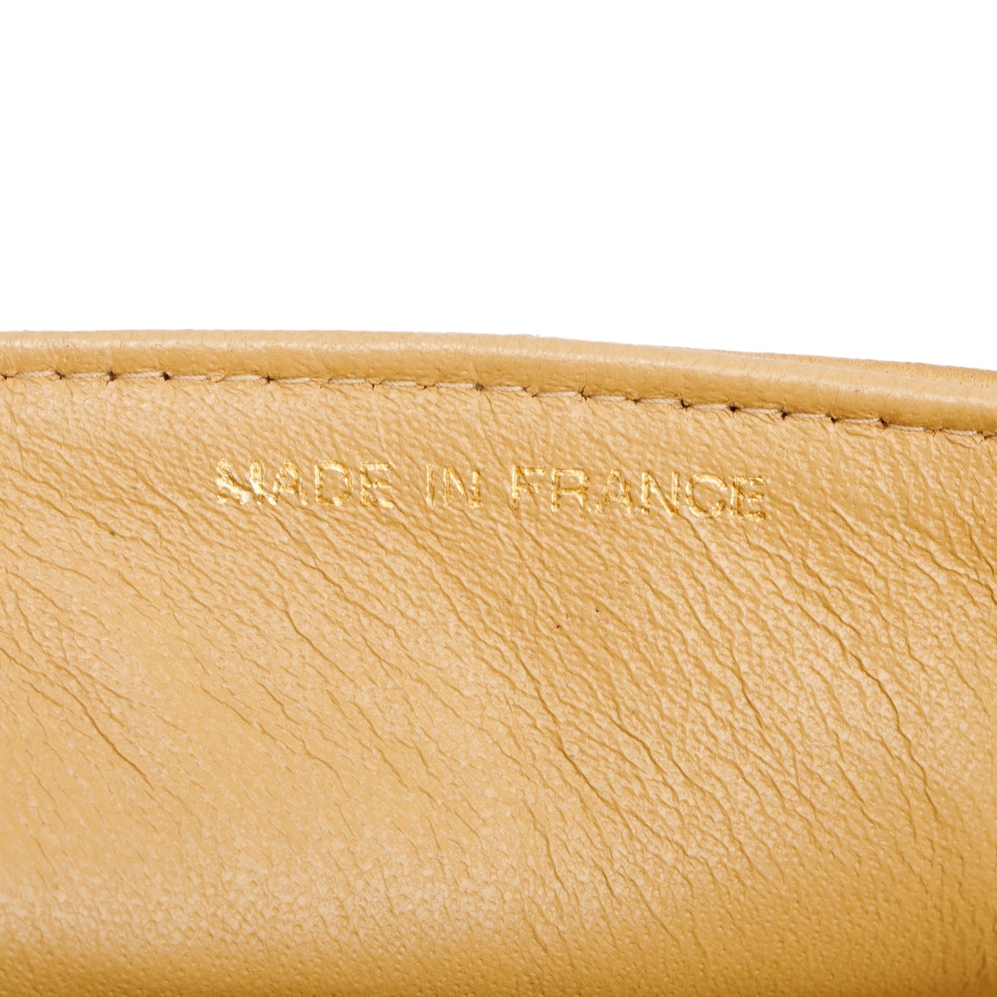 Chanel Tan Lambskin Quilted East West Chocolate Bar Flap Bag