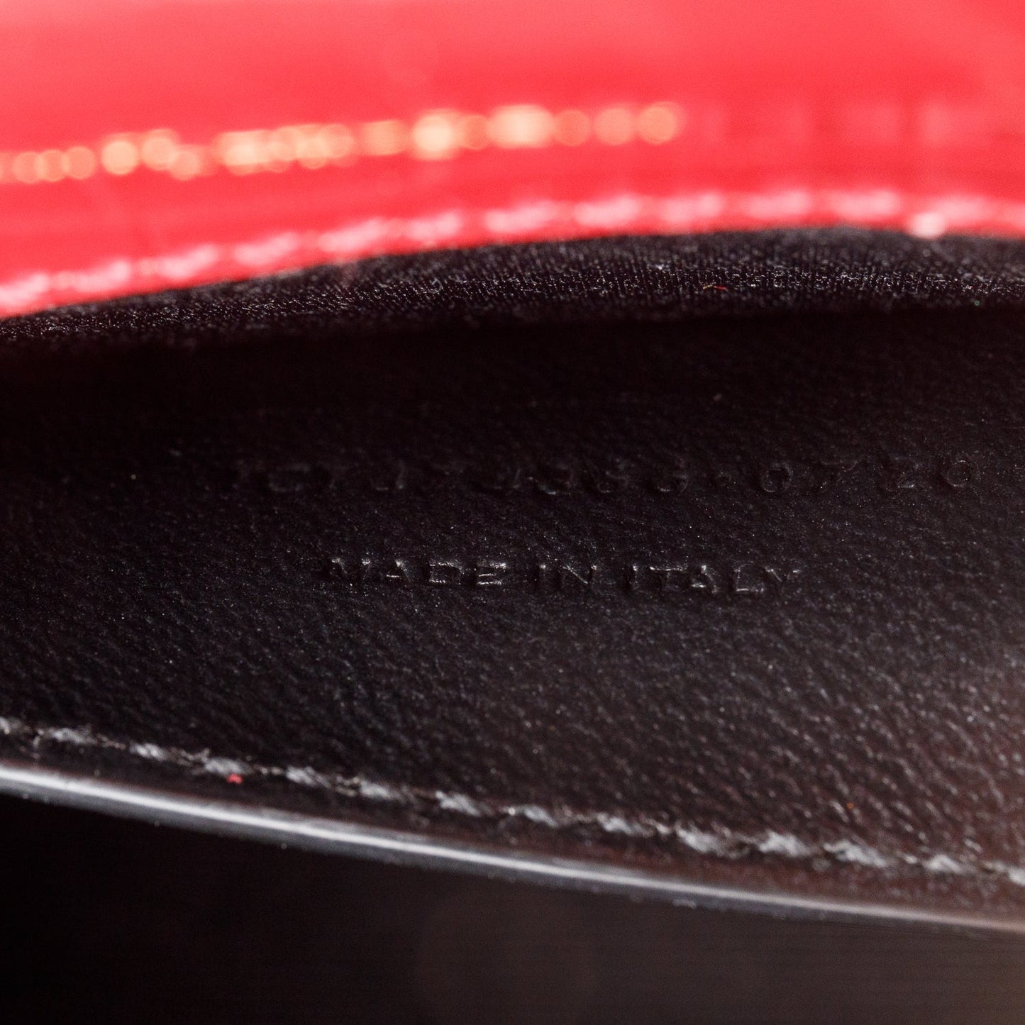 Saint Laurent 2020 Red Croc-Embossed Leather Small Classic Monogram Kate Tassel Chain Bag