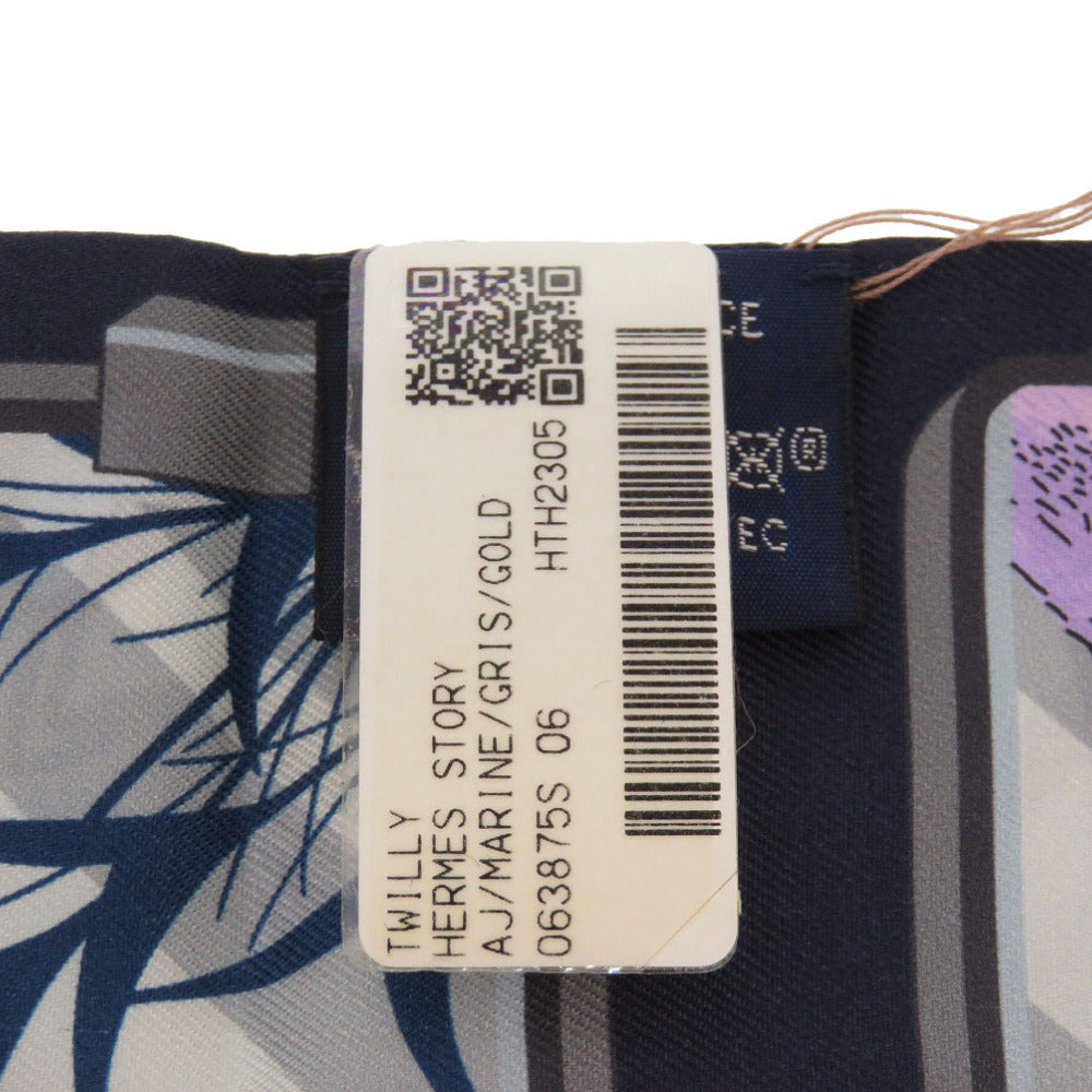 HERMES scarf silk Marin Twilly Story Women