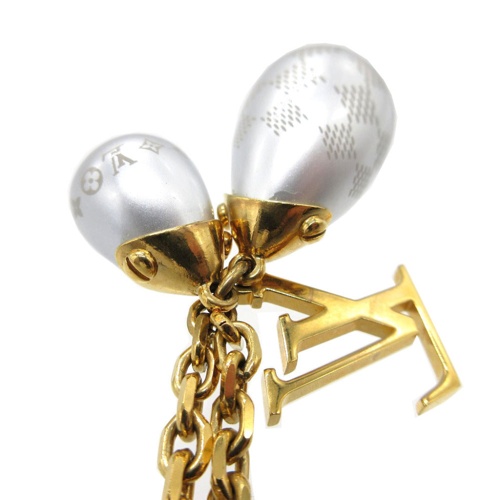 LOUIS VUITTON Necklace M66322 Metal, Faux Pearl gold Pearl Damier Pandantiffe Women