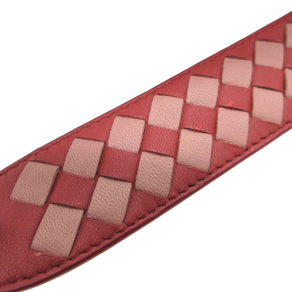 BOTTEGAVENETA Shoulder strap 563992 leather Red INTRECCIATO unisex(Unisex)
