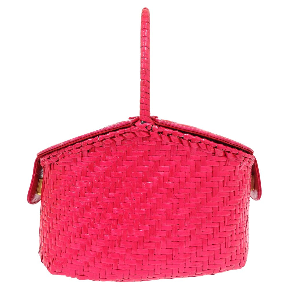 FENDI Handbag straw pink Basket bag vanity bag Women