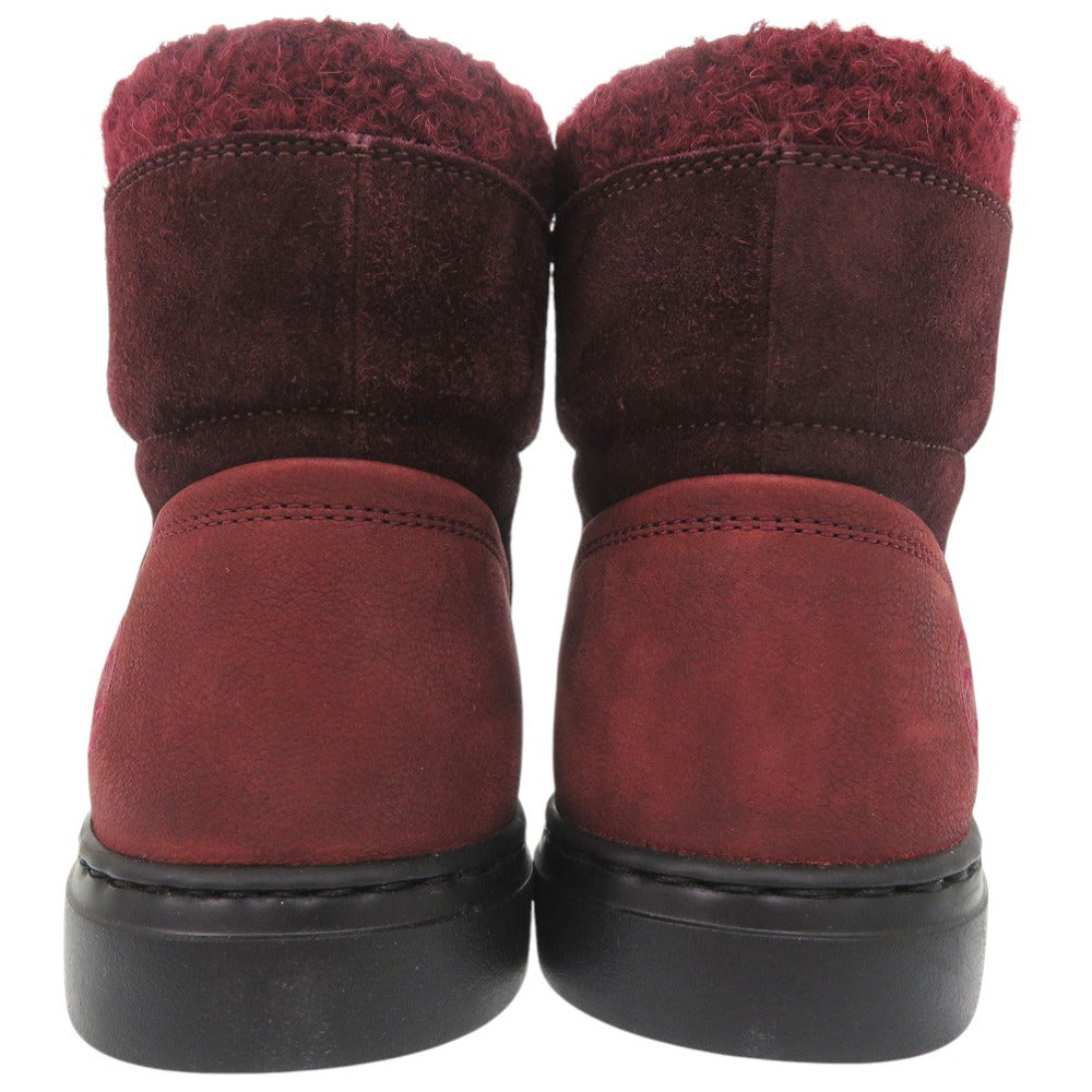 CHANEL sneakers G31058 Tweed, suede, embossed carthskin Bordeaux CC Mark COCO Mark 15A High Cut Suede Calfskin 9.4" 8 Hole Women 37