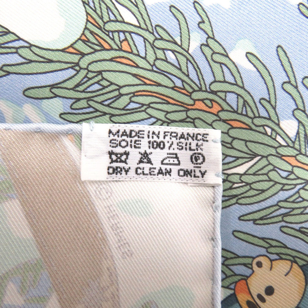 HERMES scarf silk Light blue Carre45 Petit Carre Noel at 24 Faubourg Christmas at 24 Faubourg Gavroche Women