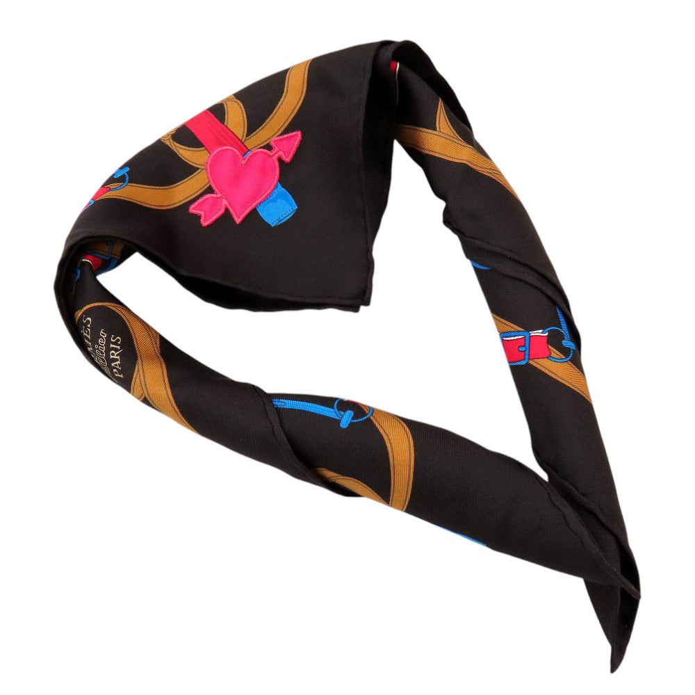 HERMES scarf silk multicolor Carre45 Golden Spur Eperon d'or Women