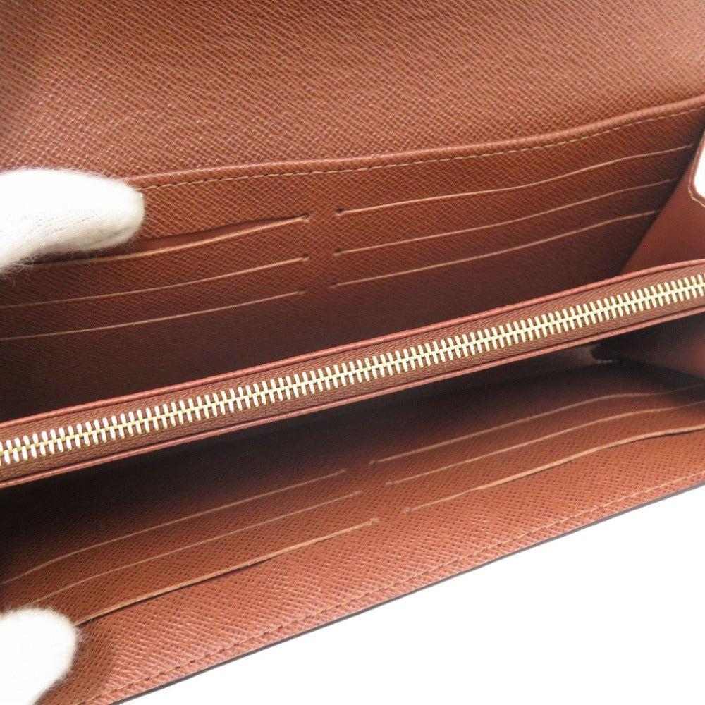 LOUIS VUITTON Long Wallet Purse M60531 Monogram canvas Brown Monogram Portefeuille Sarah unisex(Unisex)