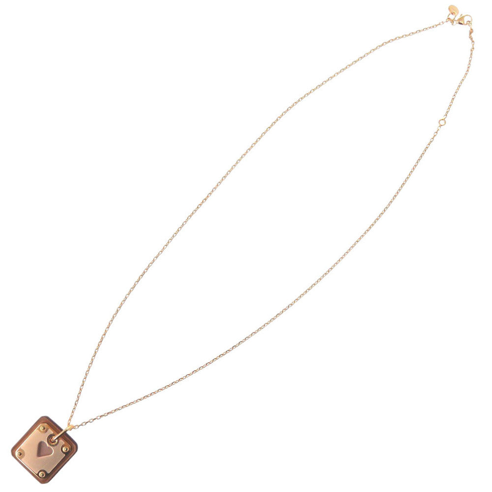 HERMES Necklace Leather, Metal Brown Asdukour Women