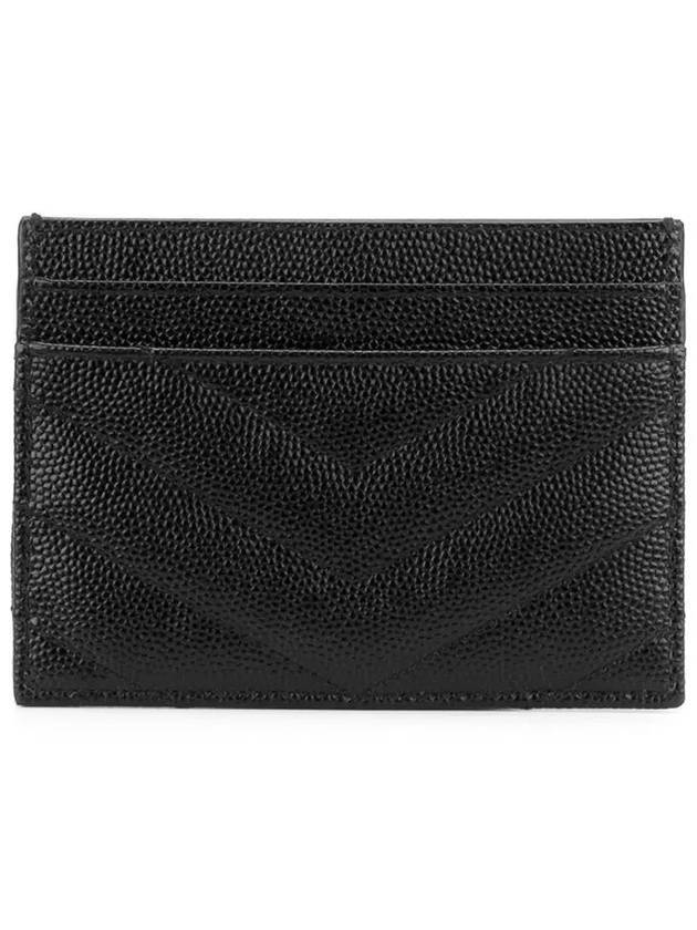 Luxury Saint Laurent Trending 2025 Gold Hardware Matelasse Caviar Leather Card Wallet Black