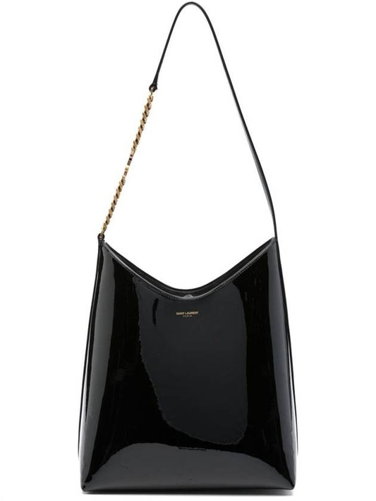 Luxury Saint Laurent Trending 2025 Rendez-Vous Patent Leather Shoulder Bag Black