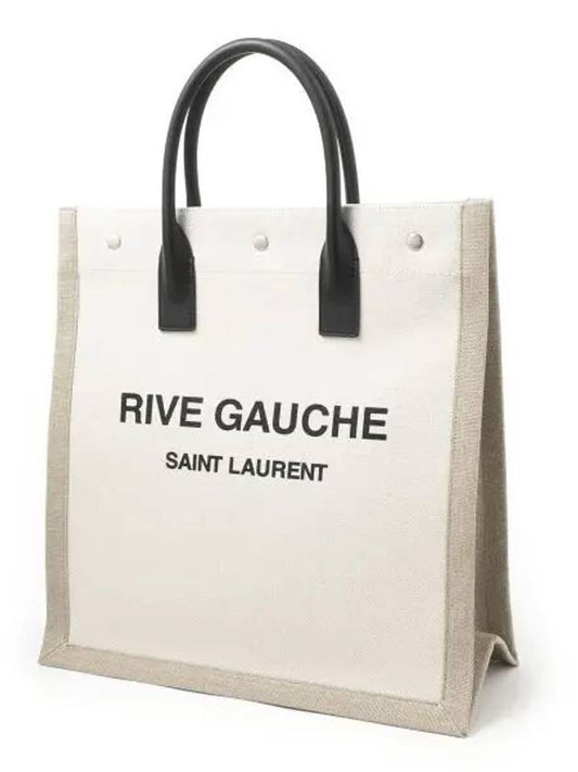 Luxury Saint Laurent Trending 2025 Rive Gauche Canvas Tote Bag Nude