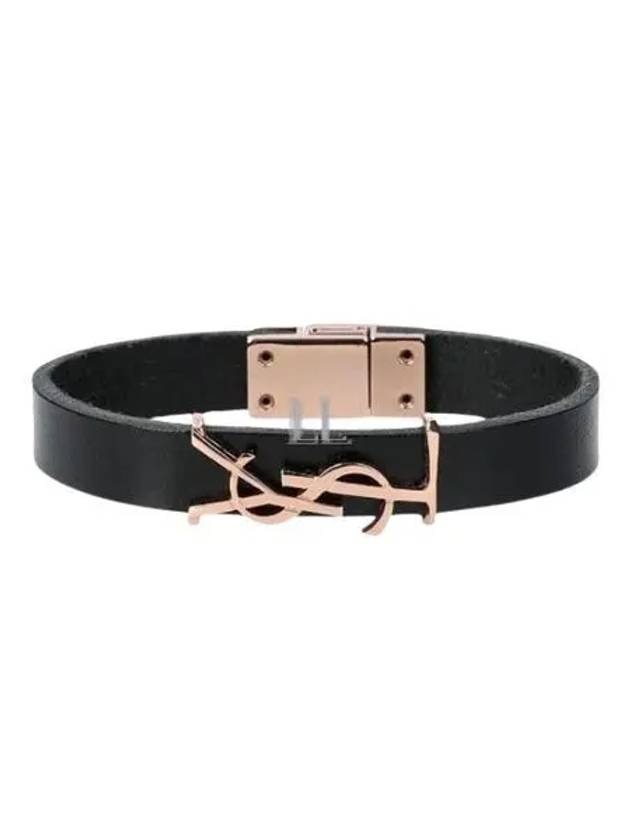 Luxury Saint Laurent Trending 2025 Opyum Leather Bracelet Black
