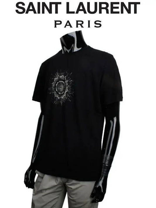 Luxury Saint Laurent Trending 2025 Graphic Logo Print Short Sleeve T-Shirt Black