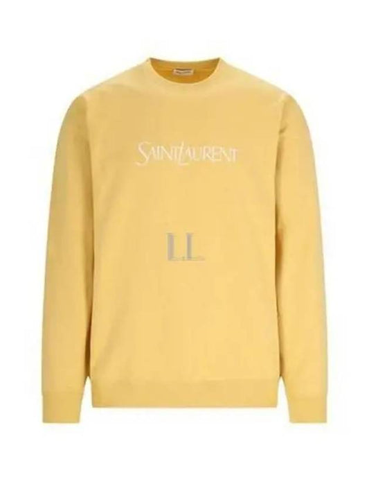 Luxury Saint Laurent Trending 2025 Embroidered Logo Organic Cotton Sweatshirt Yellow